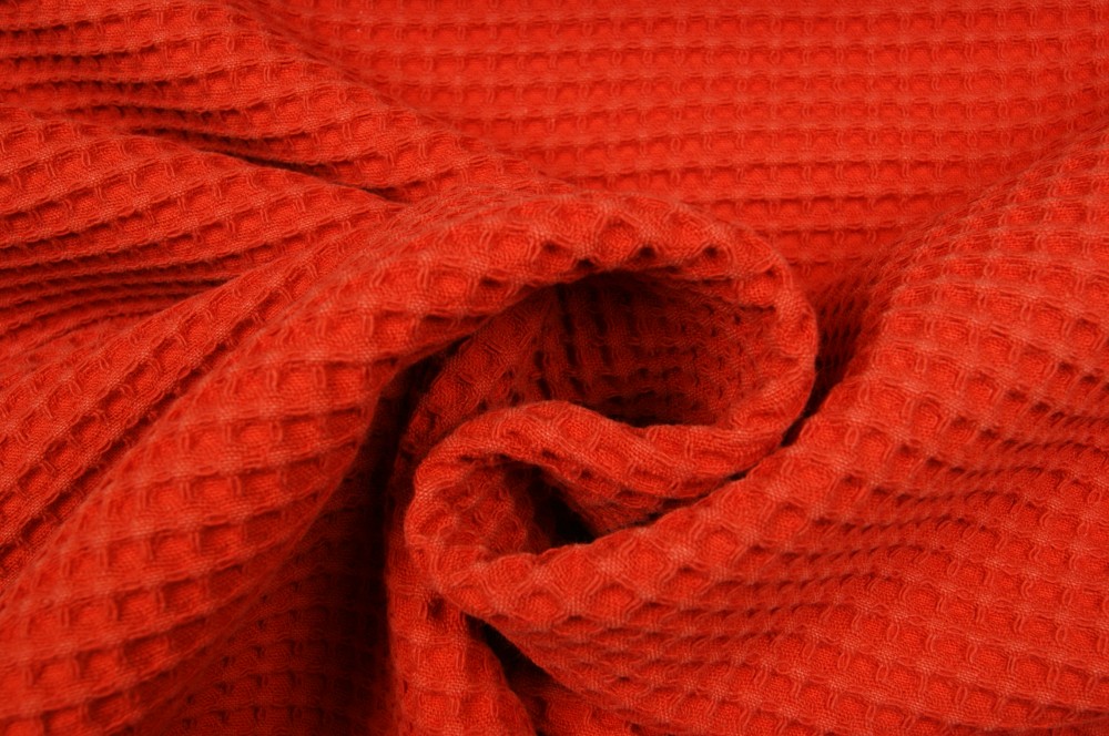Wafeldoek brique 100% katoen dubbeldraads