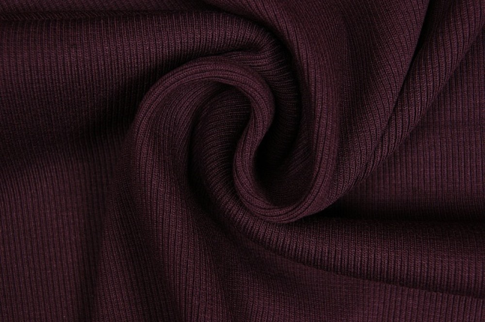 Boordstof tricot rib bordeaux smal