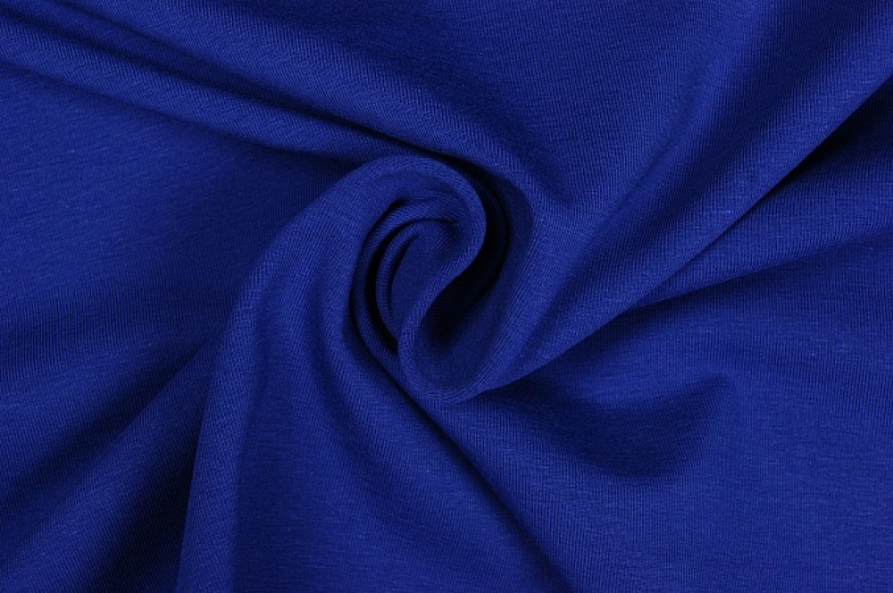 Uni tricot katoen blauw kobalt