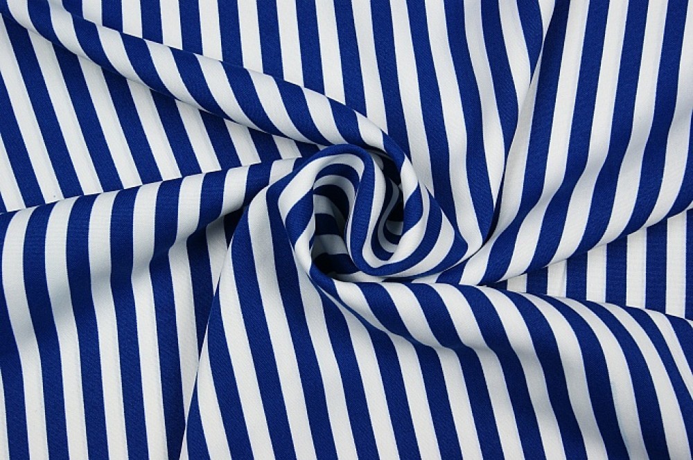 Texturé blauw/wit streep 1cm